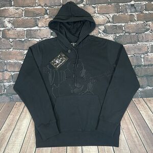 True Religion Black Hoodie Men’s Large Buddha World Tour Pullover Sweatshirt NWT